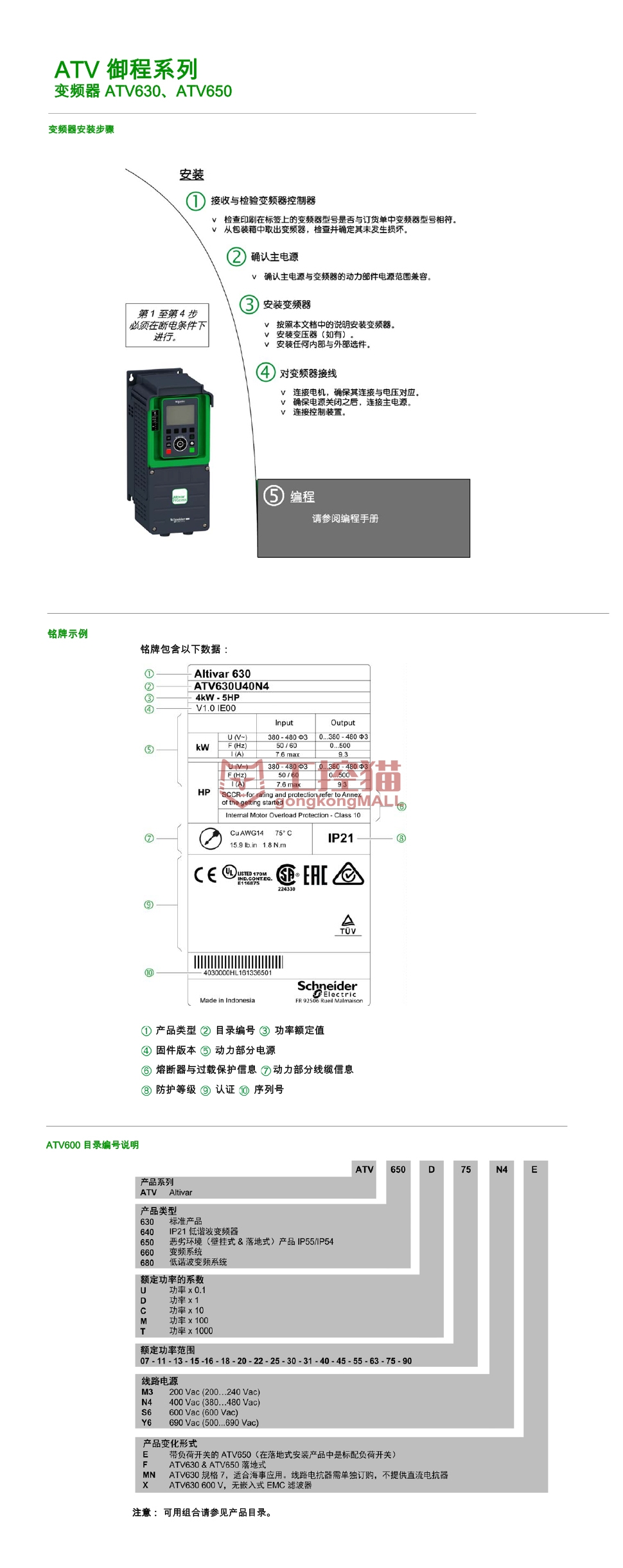 施耐德电气 ATV-630D90N4 通用变频器 ATV630通用变频器-工控猫